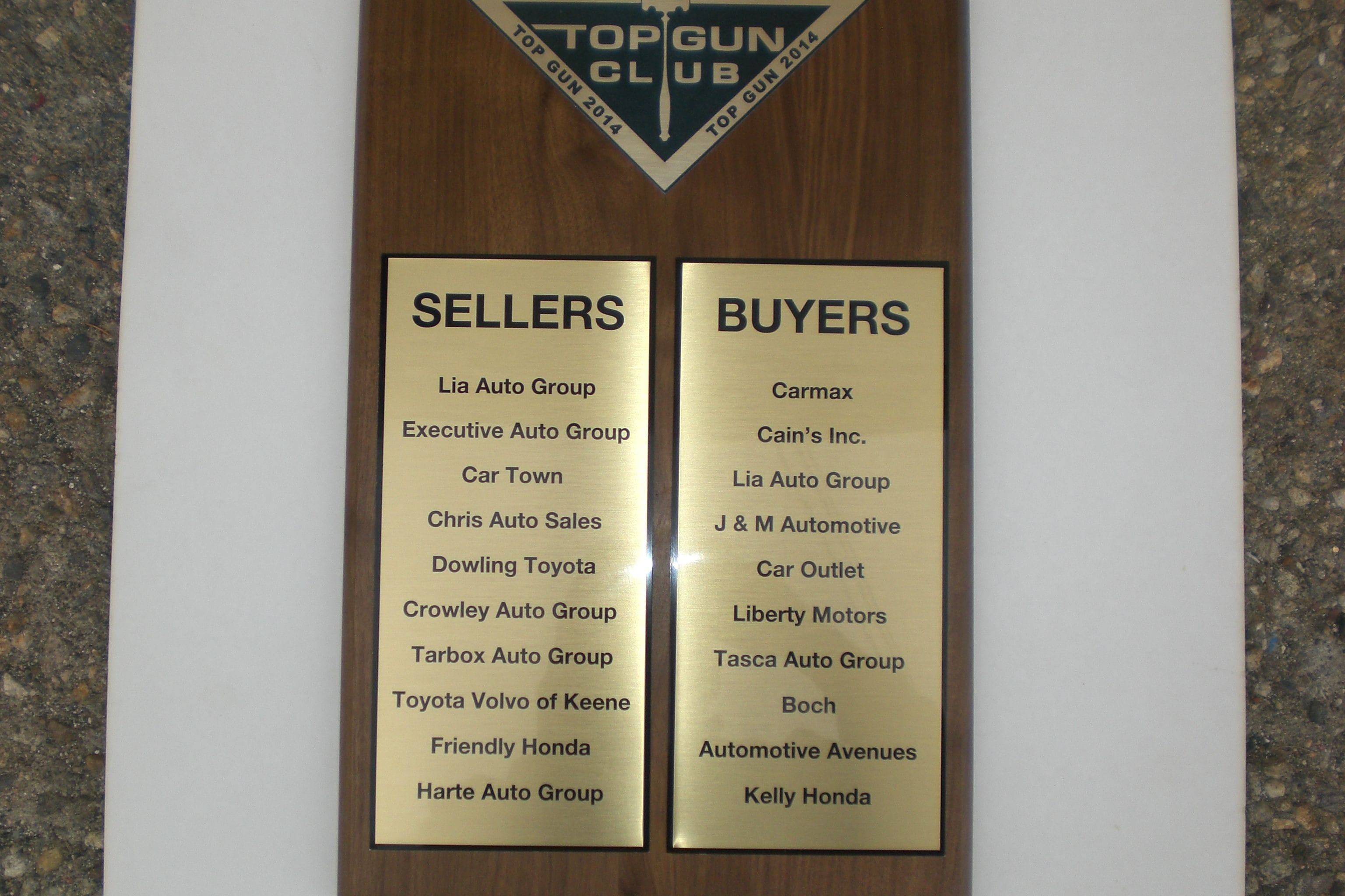 Top Gun Club Plaque